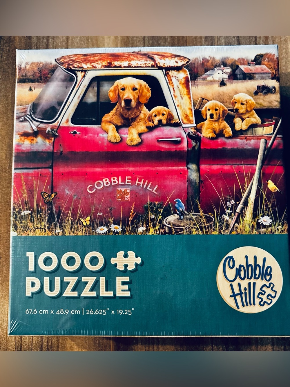 Cobble Hill 1000 pc Puzzle Box -Dogs in truck NIB